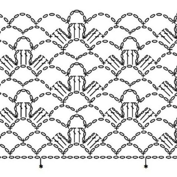 Крупные узоры крючком схемы