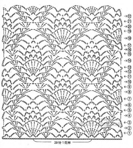 Жилет крючком узором ананас