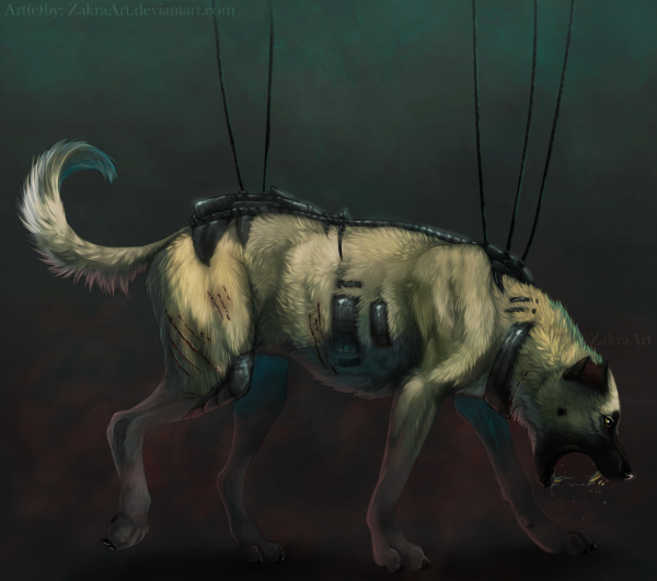 Нарисовать страшную собаку