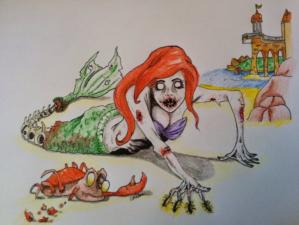 Страшная мультяшная Русалка