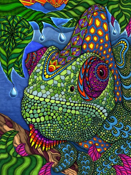 Игуана Зентангл