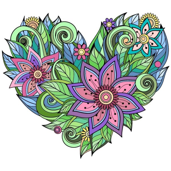 Сложный орнамент цветной