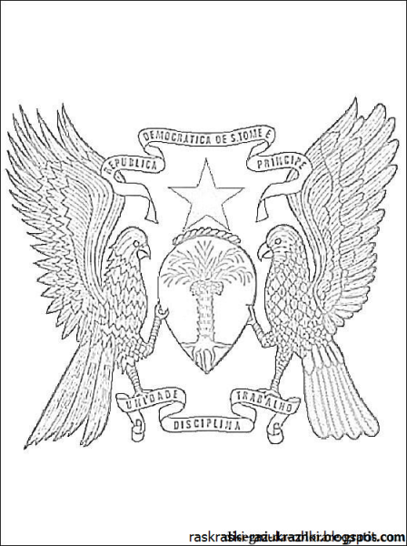 Герб черной ручкой в тетради