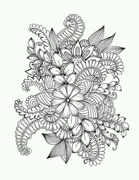 Раскраска для акварели сложные