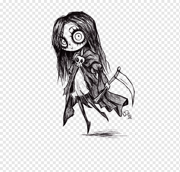 Злая девушка нарисованная