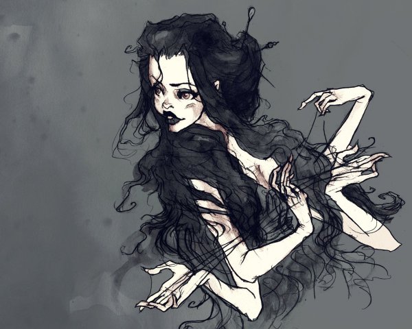 Злая девушка арт