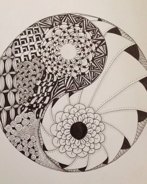 Зентангл в круге