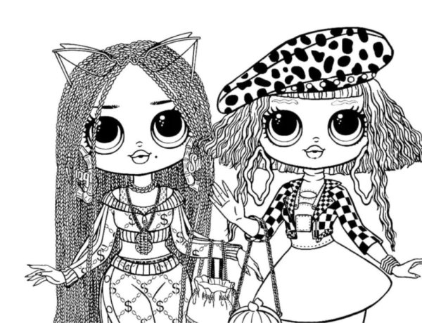 Кукла lol OMG раскраска