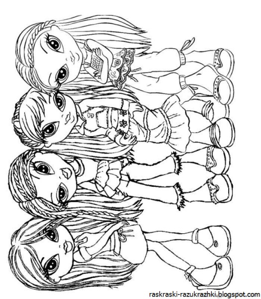 Раскраска кукла сложная