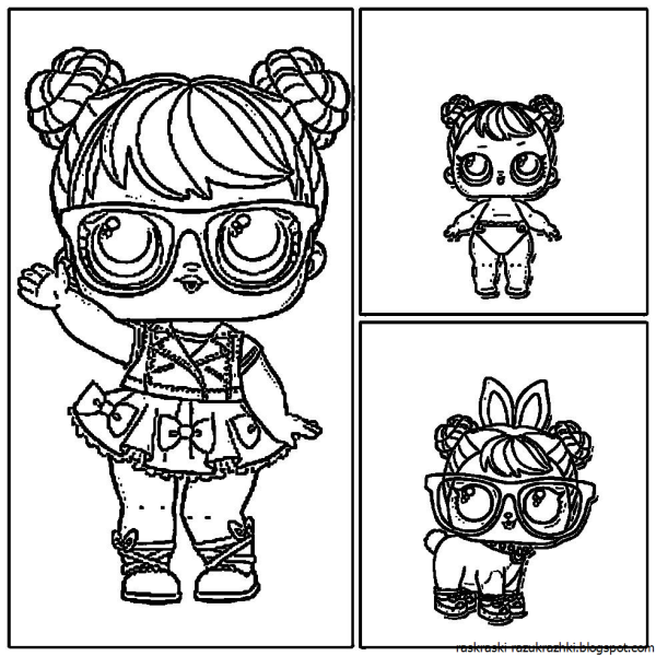 Кукла ЛОЛ игра раскраска