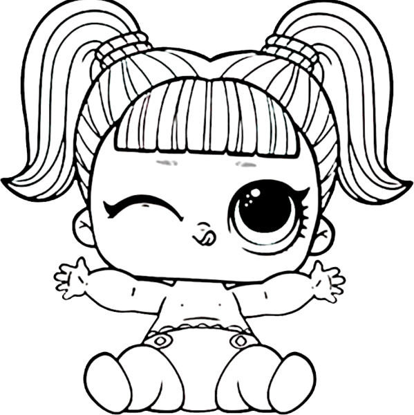 Раскраска кукла ЛОЛ малышка