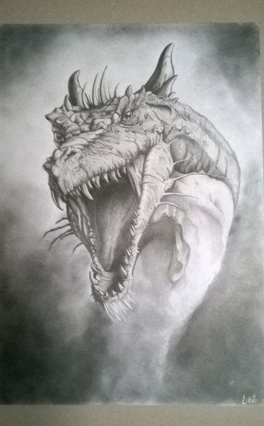 Страшный дракон рисунок
