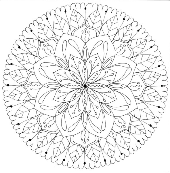 Круглая раскраска Мандала