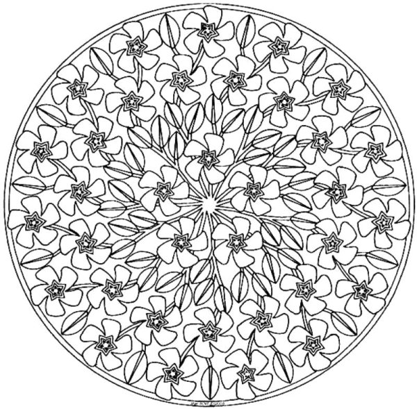 Мандала круглая для раскрашивания