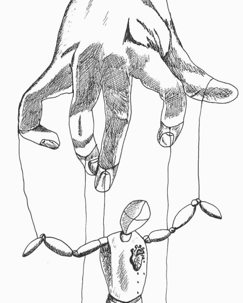 Марионетка карандашом