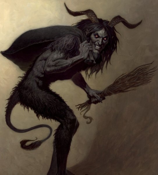 Крампус рисунок для срисовки