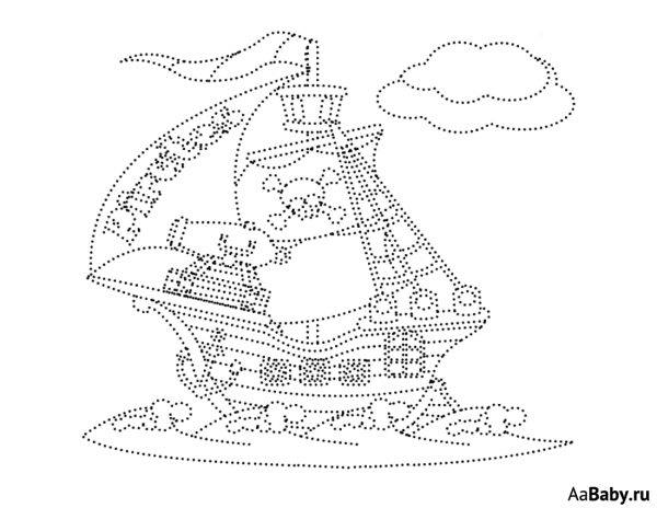 Рисование по точкам кораблик