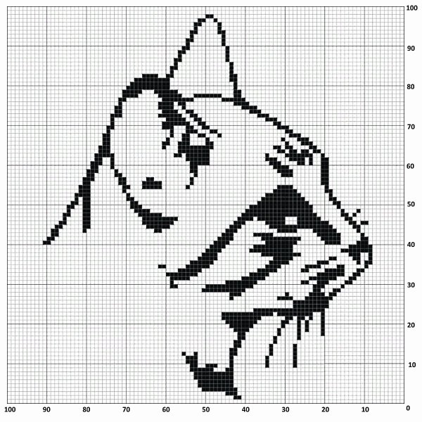 Котики по клеточкам в тетради