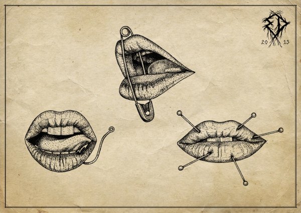 Строение губ рисунок
