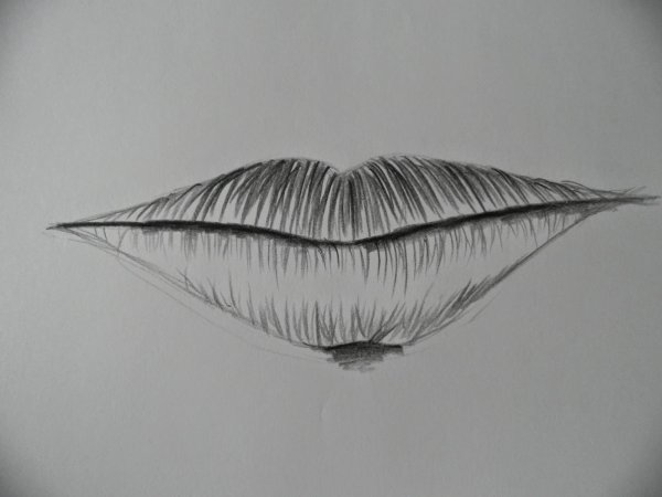 Сложные рисунки карандашом губы