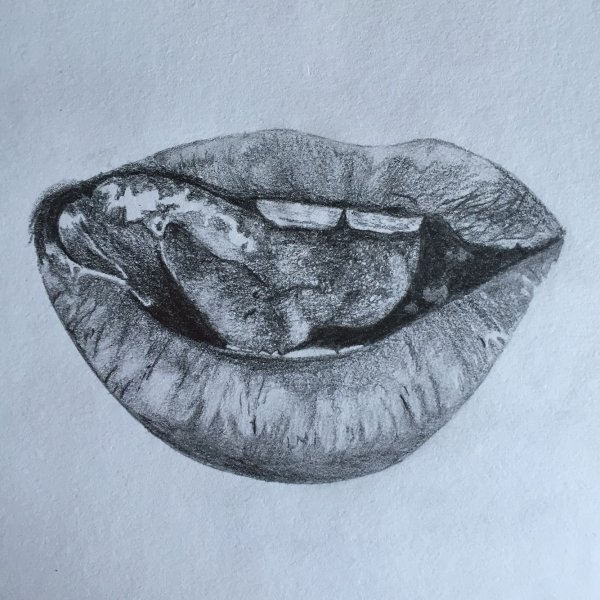 Губы с языком набросок