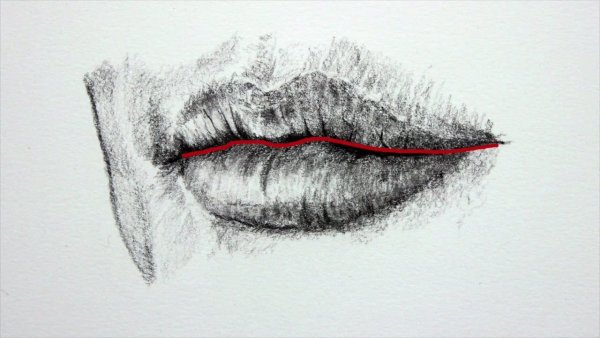 Губы рисунок ручкой