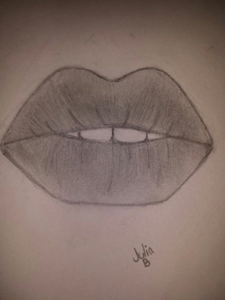 Губы срисовать легкие