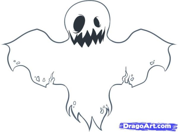 Приведение для срисовки на Хэллоуин