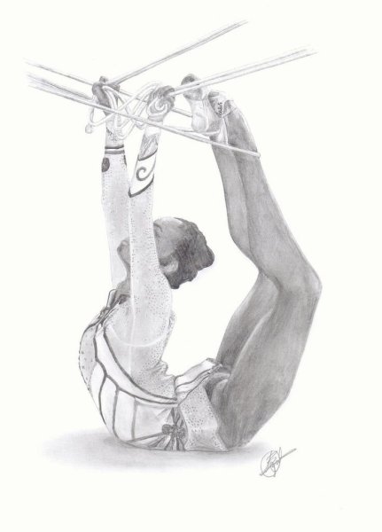 Рисунок гимнастки художественной Дина Аверина