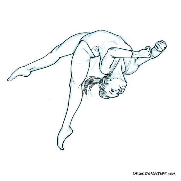 Гимнастка рисунок карандашом для срисовки