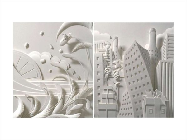 Рельефная композиция из бумаги