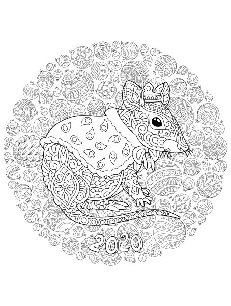 Раскраска антистресс мышь