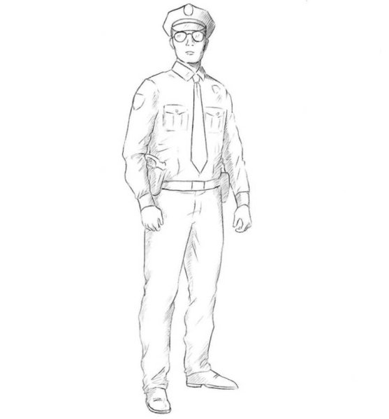 Нарисовать полицейского