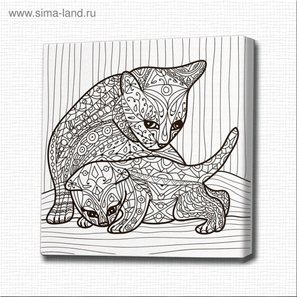 Раскраска. Котики