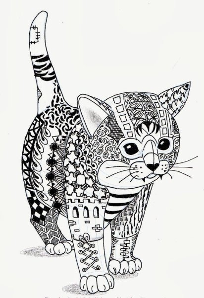 Раскраска антистресс кот