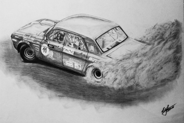 Нарисовать машину в дрифте