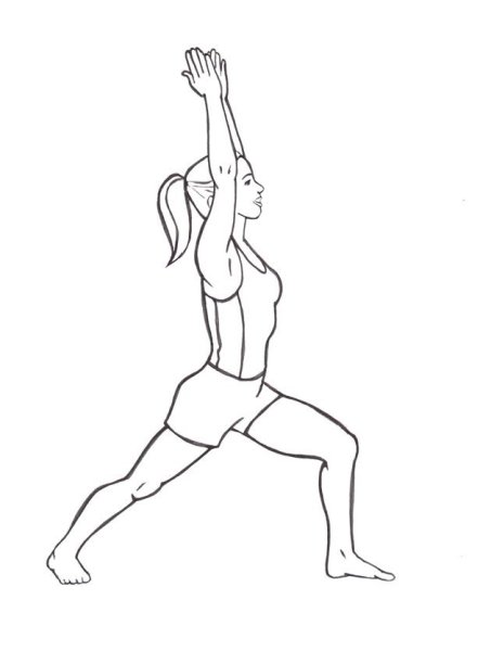 Выпад с руками вверх