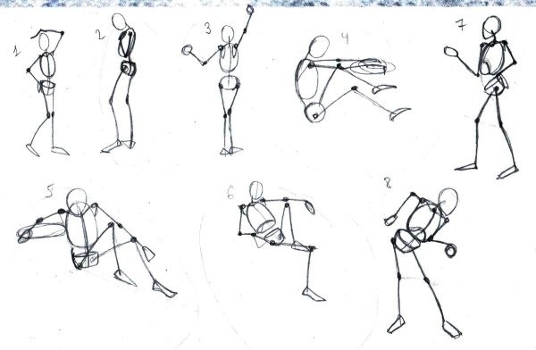 Зарисовки людей в движении