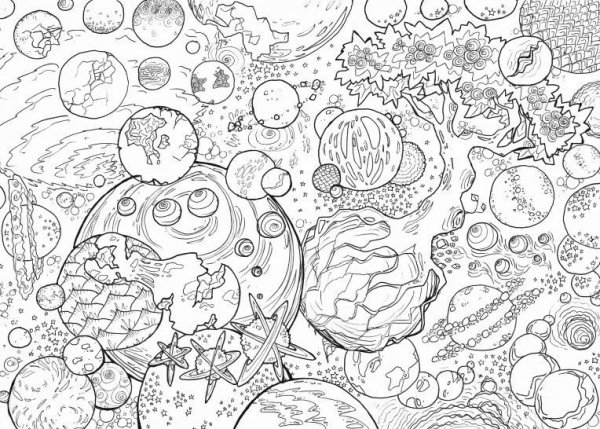 Раскраски космос сложные