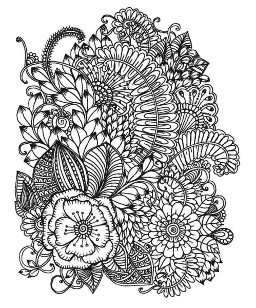 Цветы. Раскраска