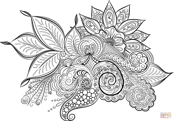 Раскраска антистресс "цветы"