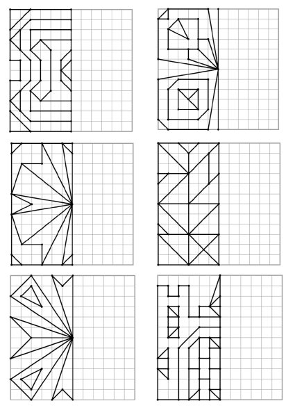 Симметрия по клеточкам для детей