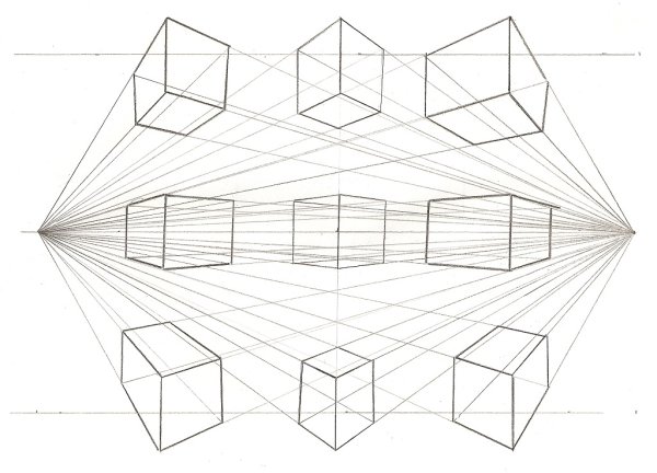 Линеарная перспектива с двумя точками схода
