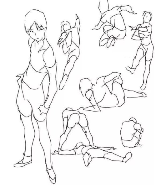 Референс аниме поз для рисования