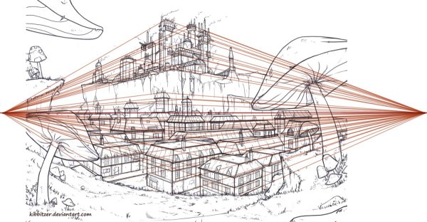 Линеарная перспектива с двумя точками схода
