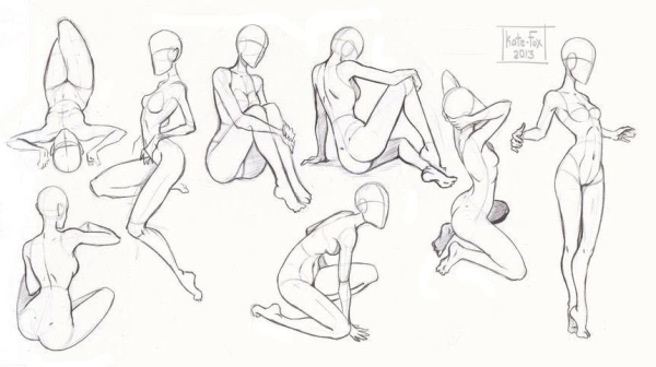 Сложные позы для рисования