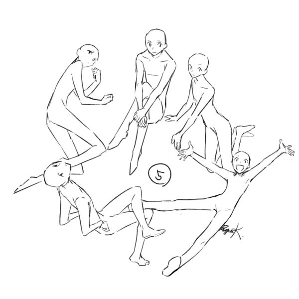 Позы для рисования группы людей