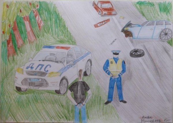 Детские рисунки ГИБДД