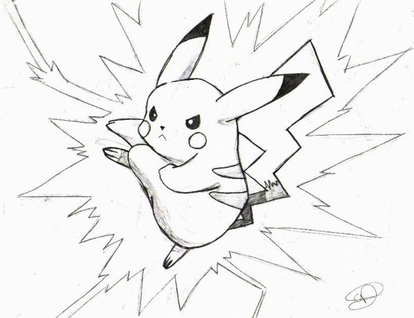 Покемон Пикачу рисунок карандашом