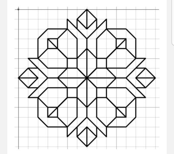 Геометрические узоры по клеточкам